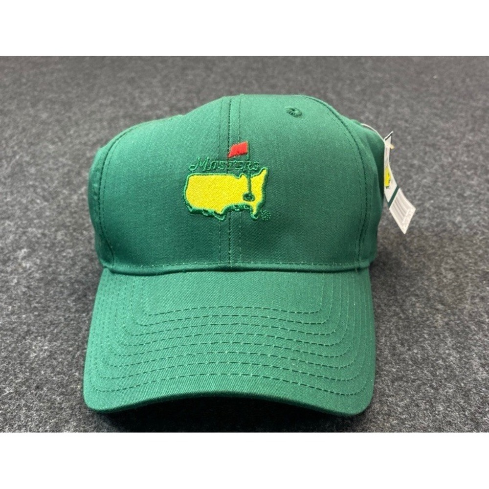 Masters Tournament Hat Men Adjustable Green American Needle Leather Strapback
